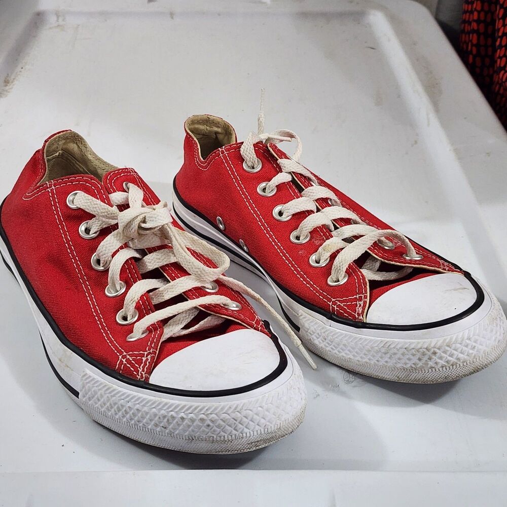 Converse Chuck Taylor All Star Low Top Canvas Red Sneakers Unisex Womens Sz 8.5